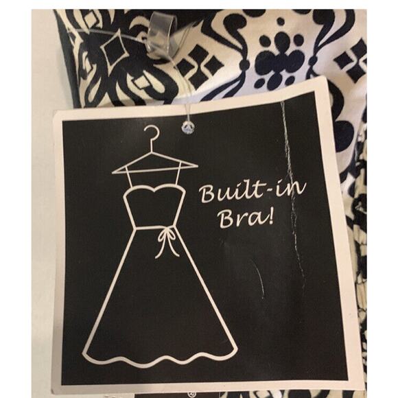 Kim Rogers NWT Signature Dress Sundress Size 12 Petite Black And White - Picture 5 of 5